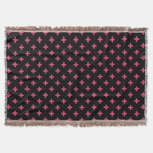 Couverture Fuchsia polka croise sur noir (Devant)