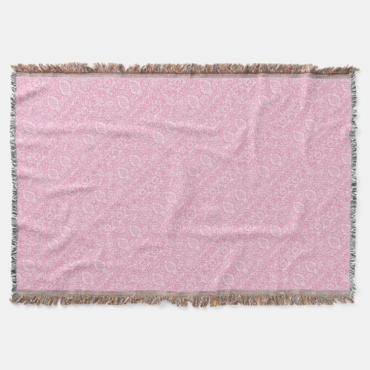 Couverture Fuchsia rose ananas Victorian Vintage Damask (Devant)