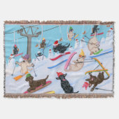 Couverture Fun d'hiver Ski Labradors de Noël (Devant)