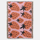 Couverture Fun fraise, design artisanal sans couture. (devant Vertical)