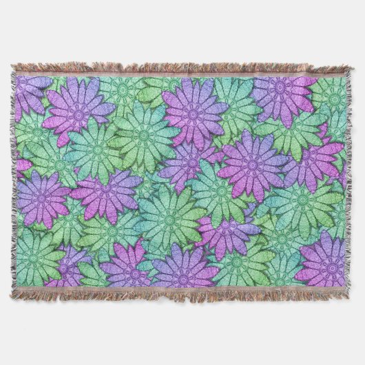 Couverture Fun Purple et Fleurs vertes (Devant)