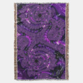 Couverture Funky Bold Boho Purple Digital Abstrait Fractal (devant Vertical)
