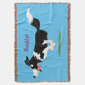 Couverture Funny Border Collie chien en course dessin animé (devant Vertical)