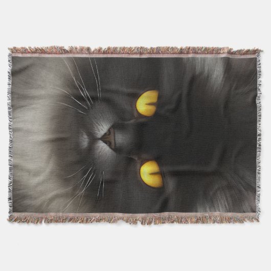 Couverture Funny Fluffeux noir Perse noir chaton visage (Devant)