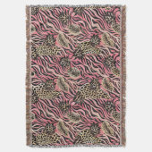 Couverture Fusion d'imprimés d'animaux rose - Motif sans cout (devant Vertical)