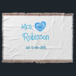 Couverture Future Madame ajoutez nom date bleu cœur aquarelle<br><div class="desc">Conception</div>