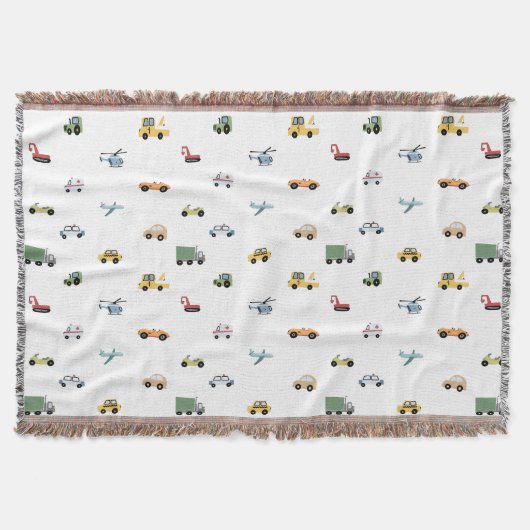 Couverture Garçons transport mignonne Motif automobile Monogr (Devant)