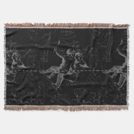 Couverture Gemini Constellation Hevelius 1690 sur Noir (Devant)