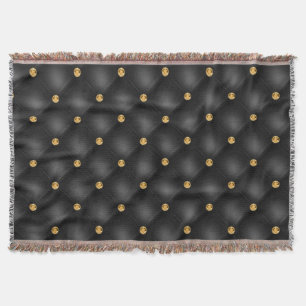 Couverture Gemmes Diamond Or Glam de luxe Tufted Elegant Noir