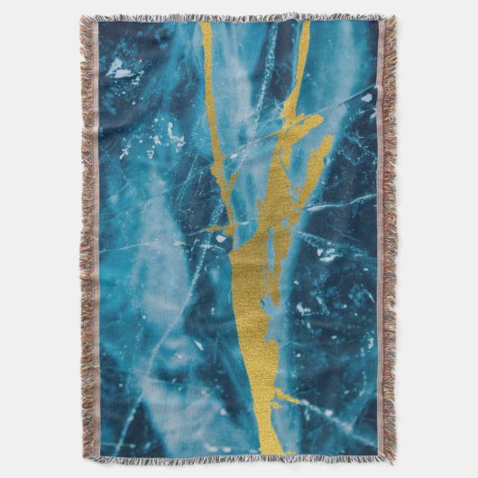 Couverture Géode Agate Gemstone Blue et Gold (devant Vertical)