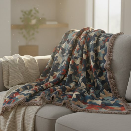 Couverture Geometric Mosaic in Blue and Red