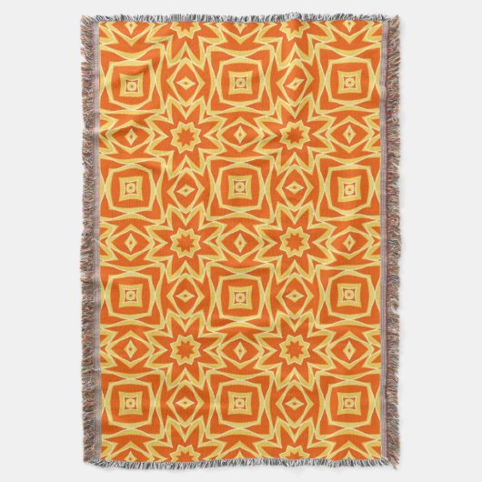 Couverture Géométrique étoile Abstraite - Orange et Or (devant Vertical)