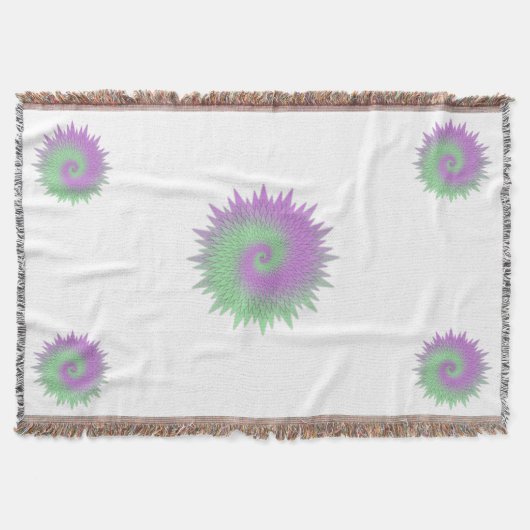 Couverture Géométrique Violet et Vert (Devant)