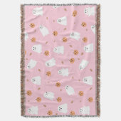 Couverture Ghost mignon et Citrouille Motif d'Halloween rose (devant Vertical)