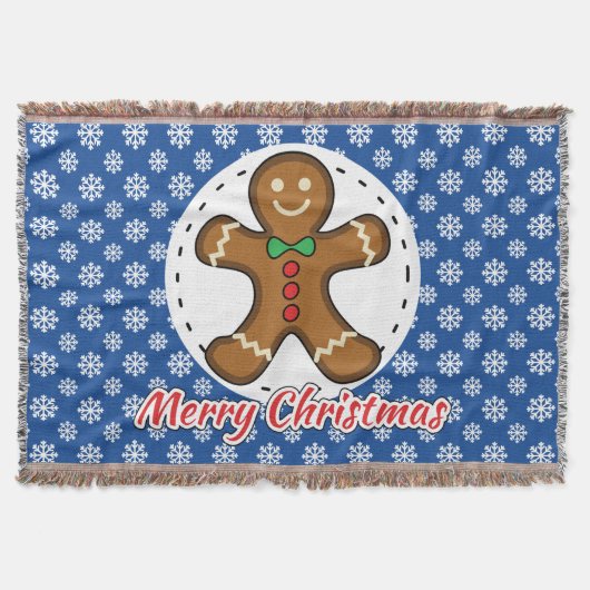 Couverture Gingerbread - Patters bleus - Merry Xmas (Devant)