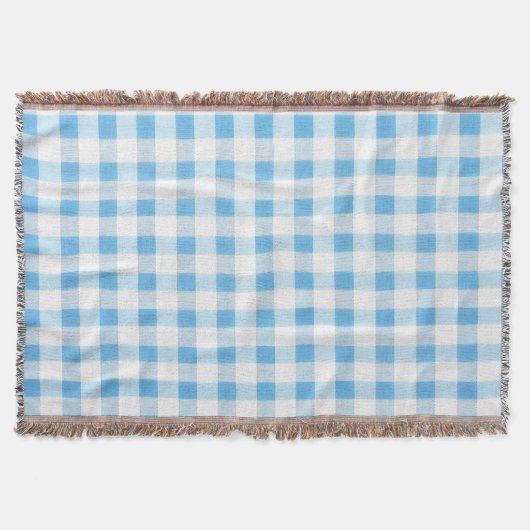 Couverture Gingham Bleu Bébé (Devant)