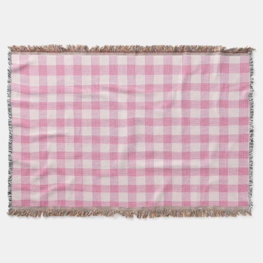Couverture Gingham Rose Bébé (Devant)