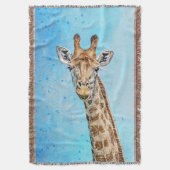 Couverture Giraffe curieuse avec Ciel de Confetti Bleu (devant Vertical)