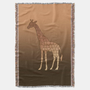 Couverture Giraffe géométrique moderne, cuivre et Brown