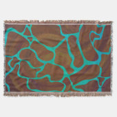 Couverture Giraffe Impression Brown et Turquoise (Devant)