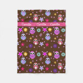 Couverture Girly mignonne d'ouatine de hiboux de (Devant)