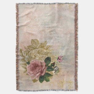 Couverture Glam Steampunk   Rose rose et or Rustique Floral