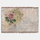 Couverture Glam Steampunk | Rose rose et or Rustique Floral (Devant)