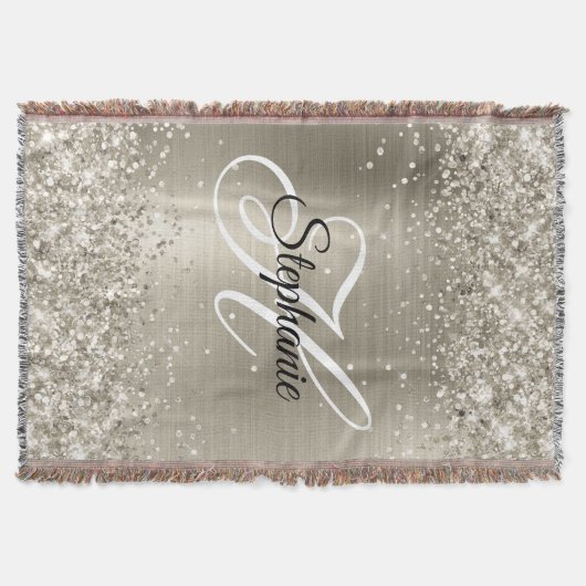 Couverture Glitterie Platine huile Fancy Monogramme (Devant)