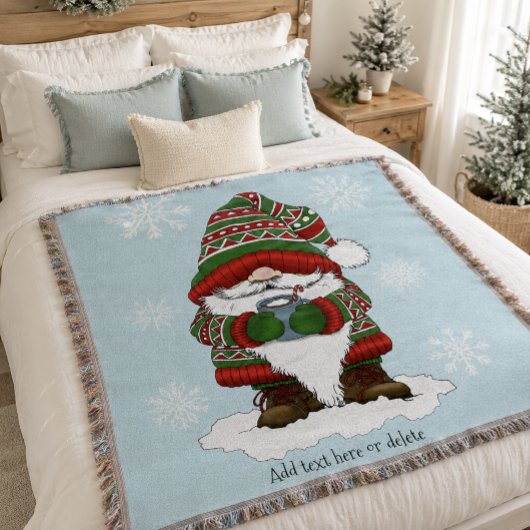 Couverture Gnome de Noël Cosy Rouge Vert Hiver Mignon
