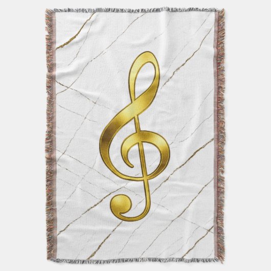 Couverture Gold Treble Clef Marble Home Decor (devant Vertical)