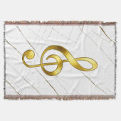 Couverture Gold Treble Clef Marble Home Decor (Devant)
