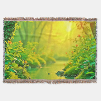Couverture Golden Forest Stream Peaceful Art