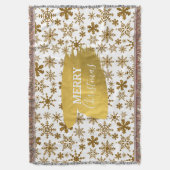 Couverture Golden Sparkling Snowflakes Joyeux Noël (devant Vertical)