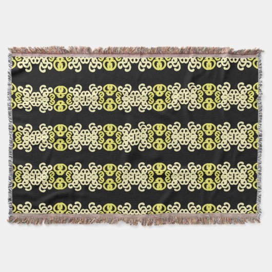 Couverture Golden Yellow Ornamental Stripe Seamless Pattern (Devant)