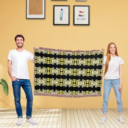 Couverture Golden Yellow Ornamental Stripe Seamless Pattern