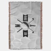 Couverture Golf Ball Texture & Club Premier Monogramme (devant Vertical)