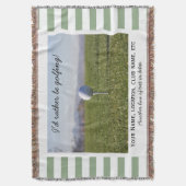 Couverture Golf Personnalisé Golf Photo Green Striped (devant Vertical)