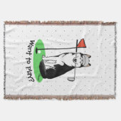 Couverture Golf Sibérien Husky (noir) Chien Jouant Mal Drôle (Devant)