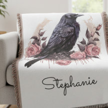 Gothic Raven Floral Dark Academia