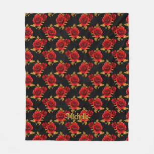 Couverture gothique en polaire florale