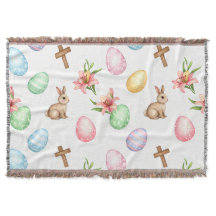 Grâce de Pâques – Lapin pastel et croix pattée san
