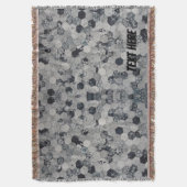 Couverture Gradient Hexagon noir et blanc personnalisé (devant Vertical)