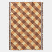 Couverture Grand Buffalo Check, brun clair et jaune doré (devant Vertical)