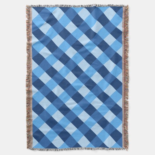 Couverture Grand Buffalo Check, tons bleu denim (devant Vertical)