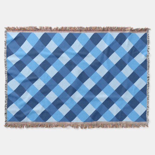 Couverture Grand Buffalo Check, tons bleu denim (Devant)