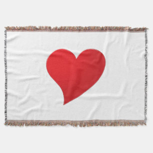 Couverture Grand coeur rouge mignon minimaliste moderne Valen
