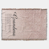 Couverture Grand-mère Définition Script Rose Gold Glitter (Devant)