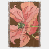 Couverture Grande Fleur rose avec Arrière - plan rouge profon (devant Vertical)