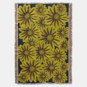 Couverture grandes et audacieuses fleurs jaunes avec rayures  (devant Vertical)