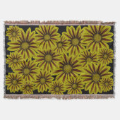 Couverture grandes et audacieuses fleurs jaunes avec rayures  (Devant)